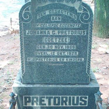 PRETORIUS Johanna C. nee COETZEE 1886-1929