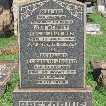 PRETORIUS Jan Albert 1897-1943 :: PRETORIUS Magdalena Elizabeth Jacoba 1891-1933