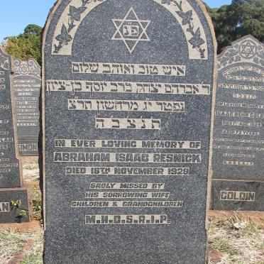 RESNICK Abraham Isaac -1929