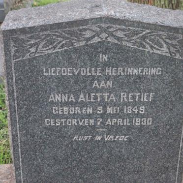 RETIEF Anna Aletta 1849-1930