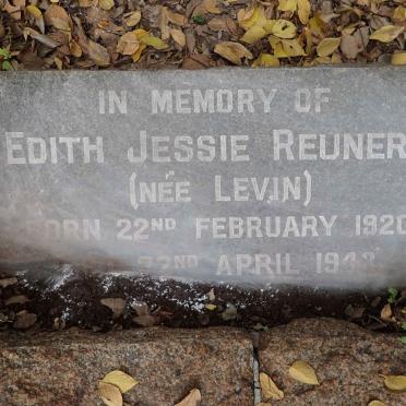 REUNERT Edith Jessie nee LEVIN 1920-1943
