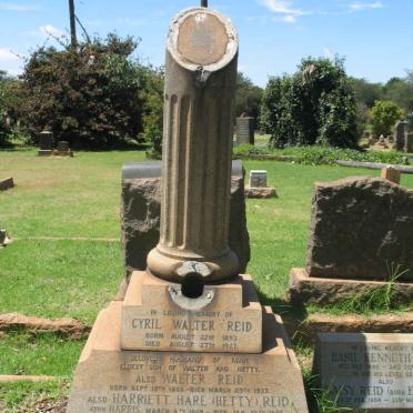 REID Walter 1866-1933 &amp; Harriett Hare HARRIS 1869-1958 :: REID Cyril Walter 1893-1927