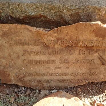 RIDDER Thomas Johannes, de -1911 &amp; Johanna Jacoba -1911