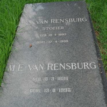 RENSBURG J.J., van 1893-1980 &amp; M.E. 1898-1996