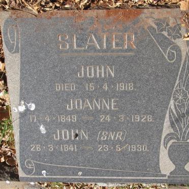 SLATER John 1841-1930 &amp;  Joanne 1849-1928 :: SLATER John -1918