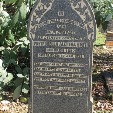 SMITH Pretronella Alettha 1897-1929