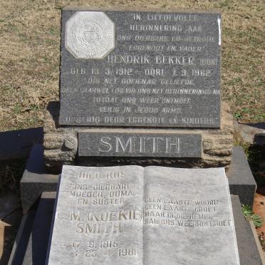 SMITH Hendrik Bekker 1912-1962 &amp; C.M. 1915-1981