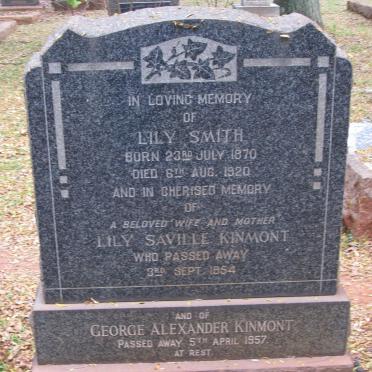 SMITH Lily 1870-1920 :: KINMONT George Alexander -1957 &amp; Lily Saville -1954