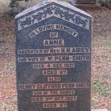 SMITH Anne -1921, PENN nee AIREY :: PENN-SMITH Henry Clifford -1927