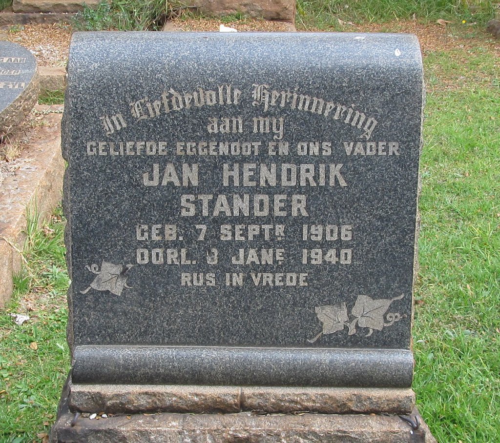 STANDER Jan Hendrik 1906-1940
