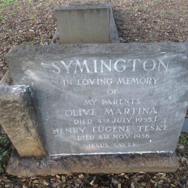SYMINGTON Henry Eugene Teske -1956 &amp; Olive Martina -1955