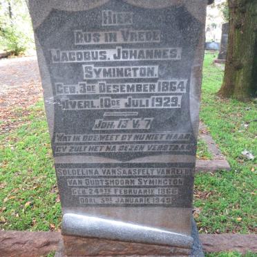 SYMINGTON Jacobus Johannes 1864-1929 &amp; Soldelina Van Saasfelt Van Rheede Van Oudtshoorn nee TESKE 1866-1949