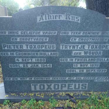TOXOPEUS Pieter 1880-1944 &amp; Tryntje WOUDA 1878-1939