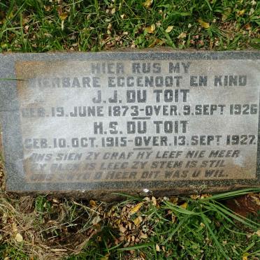 TOIT J.J., du 1873-1926 :: DU TOIT H.S. 1915-1927