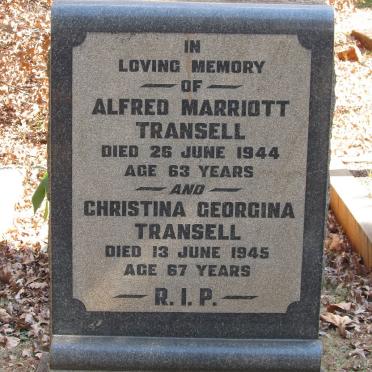 TRANSELL Alfred Marriott -1944 &amp; Christine Georgina -1945