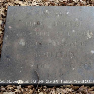 TREVAIL Colin Herbert 1909-1978 &amp; Kathleen 1907-1994