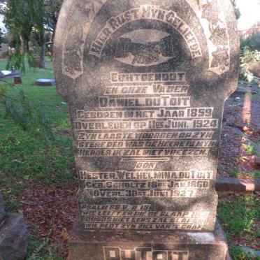 TOIT Daniel, du 1859-1924 &amp; Hester Welhelmina SCHOLTZ 1860-1927