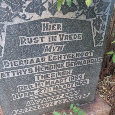 THESINGH Matthys Hendrik Gerhardus 1894-1925