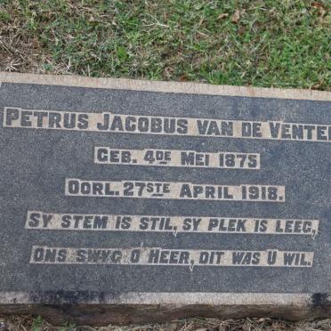 VENTER Petrus Jacobus, van de 1875-1918