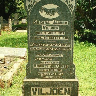 VILJOEN Andries Johannes 1869-1942 &amp; Susara Jacoba 1877-1940
