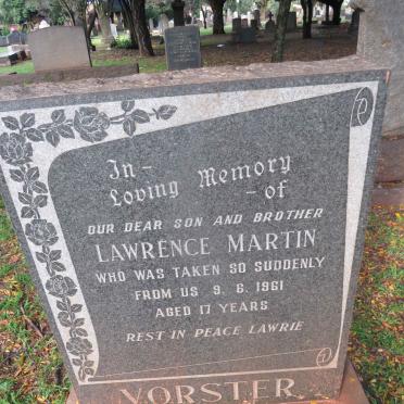 VORSTER Lawrence Martin -1961