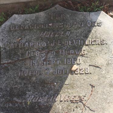 VILLIERS Catharina J.E., de nee v.d. MERWE 1860-1928