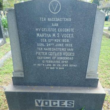 VOGES Pieter Gotlieb -1942 &amp; Martha M.S. -1939