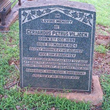 VILJOEN Gerhardus Petrus 1889-1924