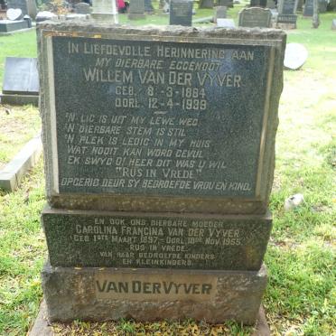 VYVER Willem, van der 1884-1939 &amp; Carolina Francina 1897-1955
