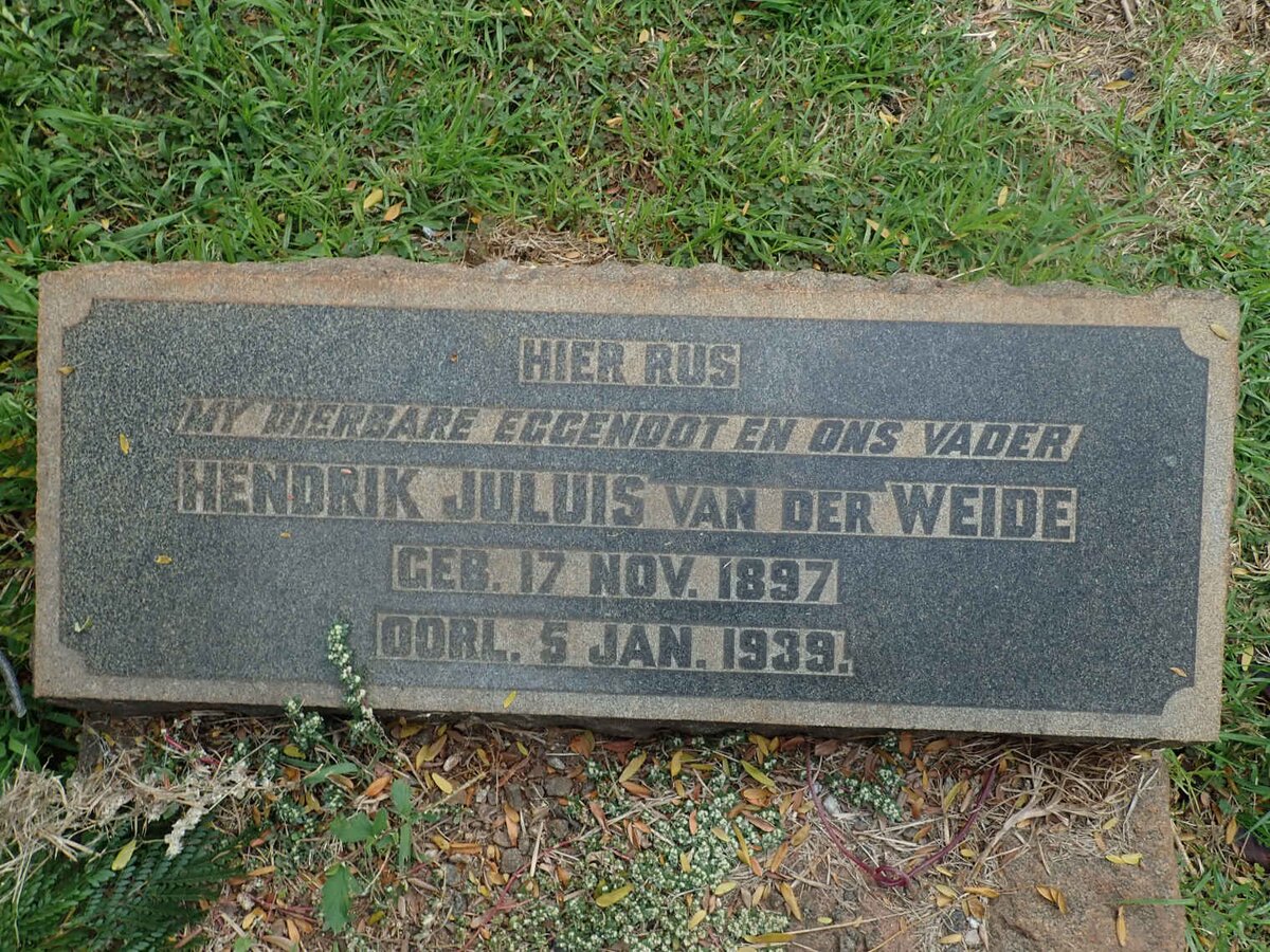WEIDE Hendrik Juluis, van der 1897-1939