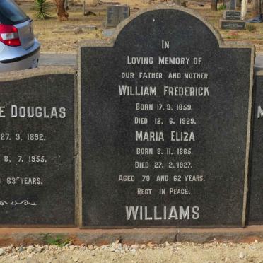 WILLIAMS William Frederick 1859-1929 &amp; Maria Eliza 1865-1927 :: WILLIAMS George Douglas 1892-1955