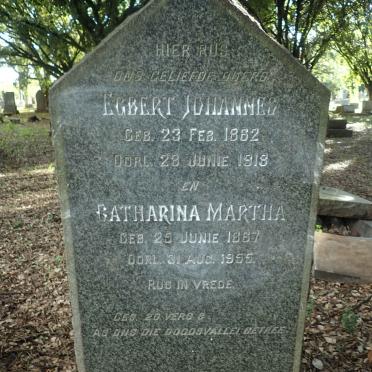 WESTHUYSEN Egbert Johannes, v.d. 1862-1918 &amp; Catharina Martha 1867-1955