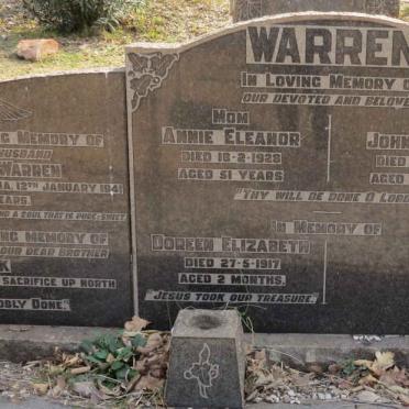 WARREN John William -1957 &amp; Annie Eleanor -1928 :: WARREN Doreen Elizabeth -1917 :: WARREN Jack -1941