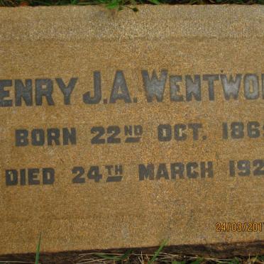 WENTWORTH Henry J.A. 1865-1927