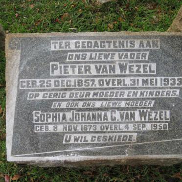 WEZEL Pieter, van 1857-1933 &amp; Sophia Johanna C. 1873-1950