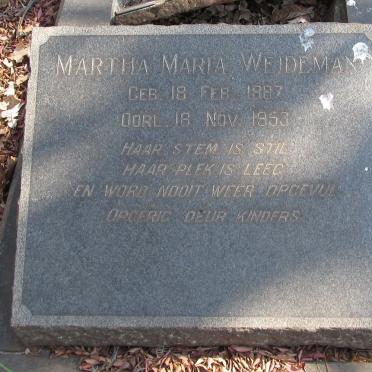 WEIDEMAN Martha Maria 1887-1953