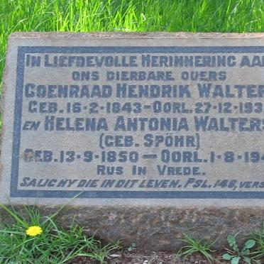 WALTERS Coenraad Hendrik 1843-1932 &amp; Helena Antonia SPOHR 1850-1941