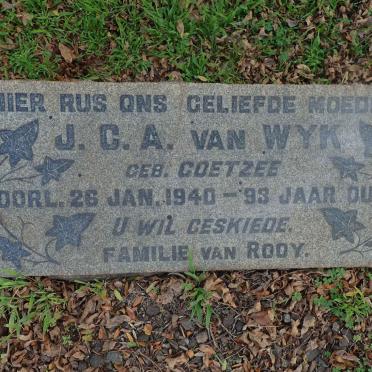WYK J.C.A., van nee COETZEE -1940