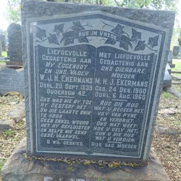 EKERMANS W.J.H. -1939 &amp; M.H.J. 1900-1960