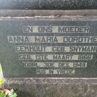 EEKHOUT Christoffel Wilhelm Evert Jan 1850-1927 &amp; Anna Maria Dorothea SNYMAN 1866-1949