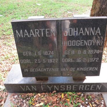 EYNSBERGEN Maarten, van 1874-1922 &amp; Johanna HOOGENDYK 1874-1972
