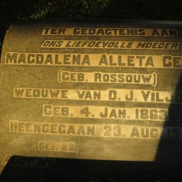 GEYER Magdalena Aletta voorheen VILJOEN nee ROSSOUW 1863-1924