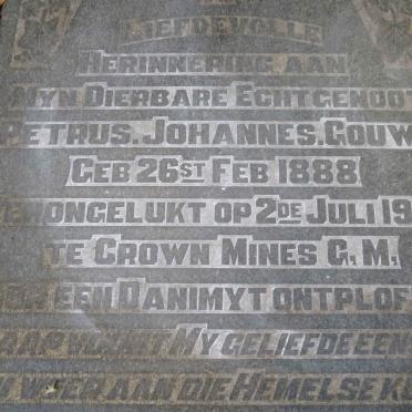 GOUWS Petrus Johannes 1888-1925