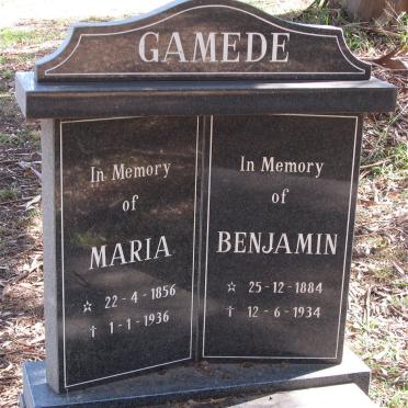 GAMEDE Maria 1856-1936 :: GAMEDE Benjamin 1884-1934