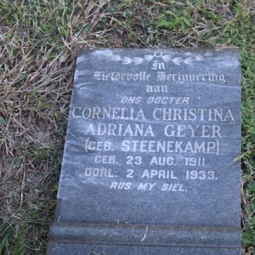 GEYER Cornelia Christina Adriana nee STEENEKAMP 1911-1933