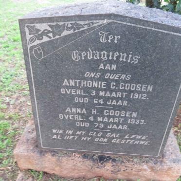GOOSEN Anthonie C. -1912 &amp; Anna H. -1933