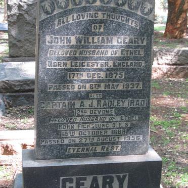 GEARY John William 1875-1937 :: RADLEY A.J. 1888-1956