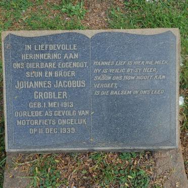 GROBLER Johannes Jacobus 1913-1939