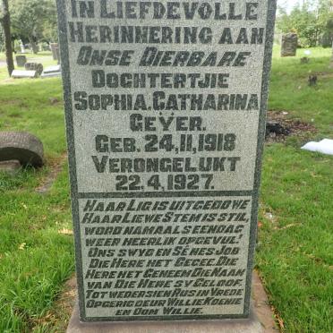 GEYER Sophia Catharina 1918-1927