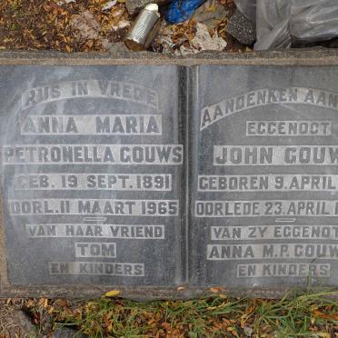 GOUWS John 1893-1927 &amp; Anna Maria Petronella 1891-1965